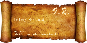 Iring Roland névjegykártya